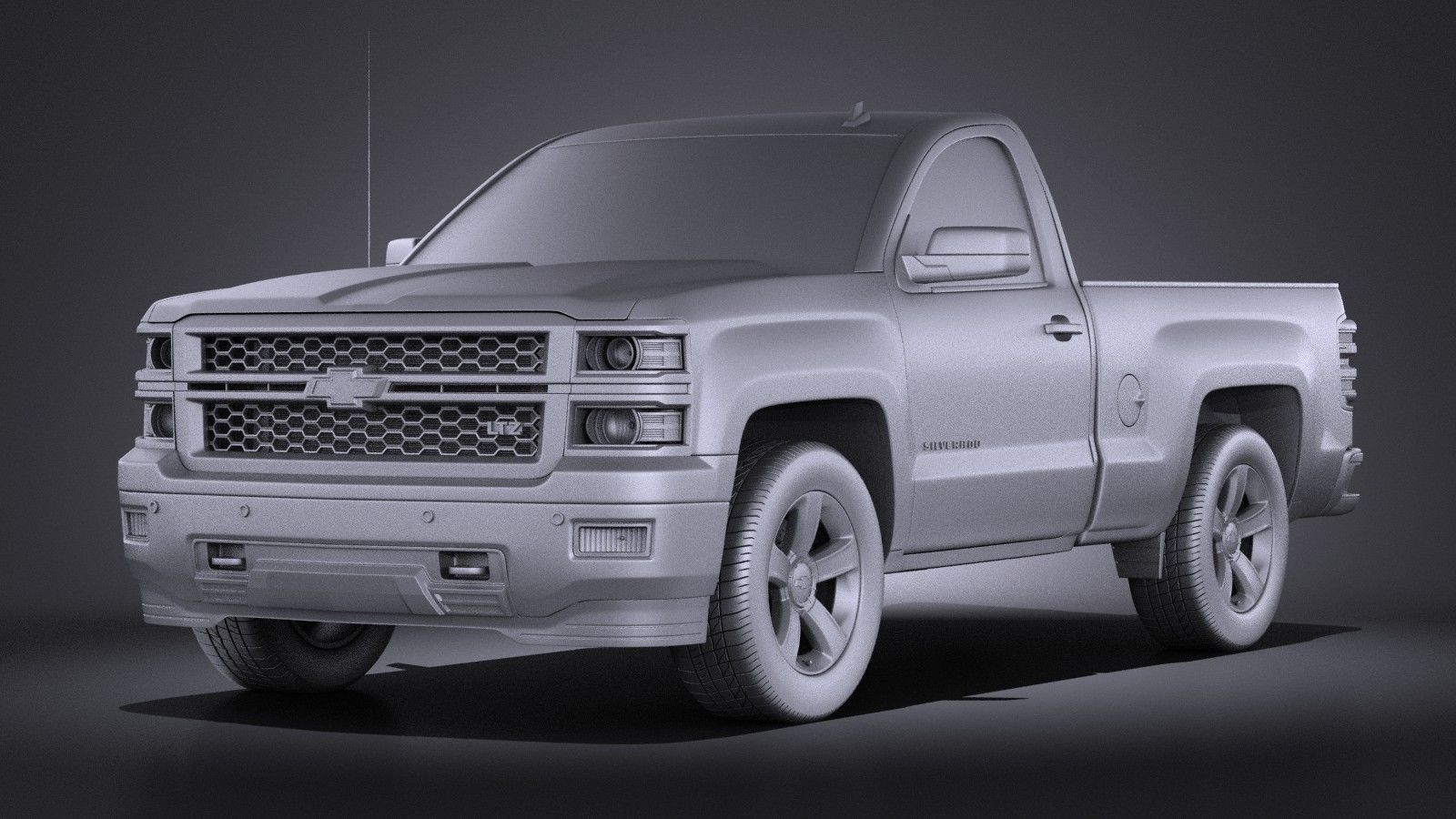 Chevrolet Silverado 2014 Regular Cab VRAY 3D model_8