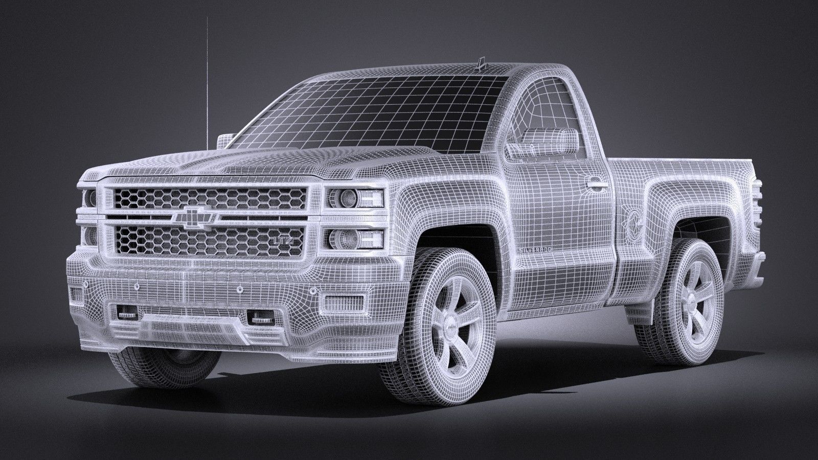 Chevrolet Silverado 2014 Regular Cab VRAY 3D model_12