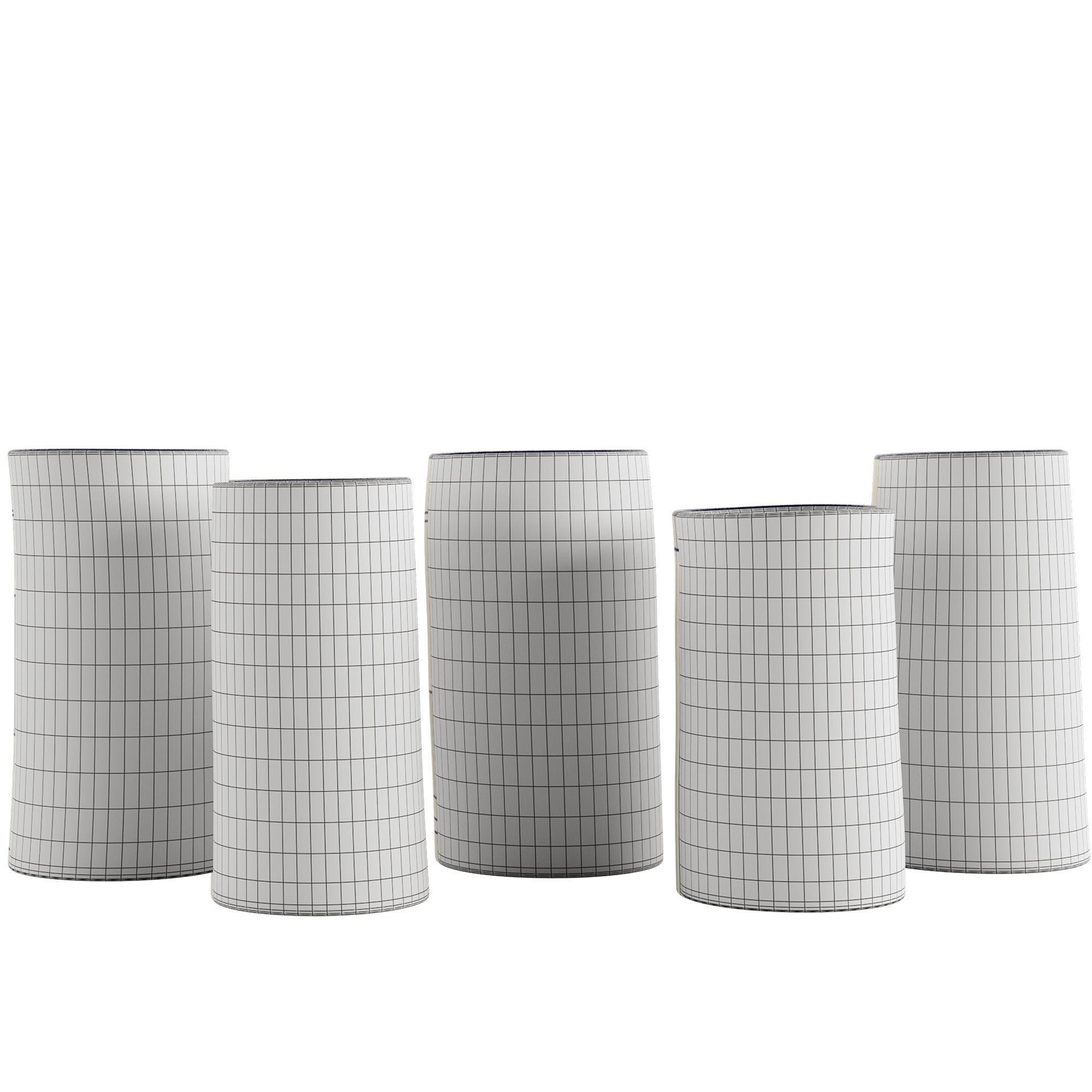 Handmade Decorated Indigo Ceramic Vase 2 3D model_2