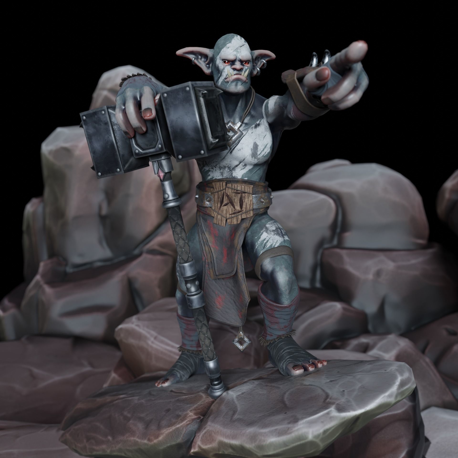 Uruk-Hai Low-poly 3D model_13