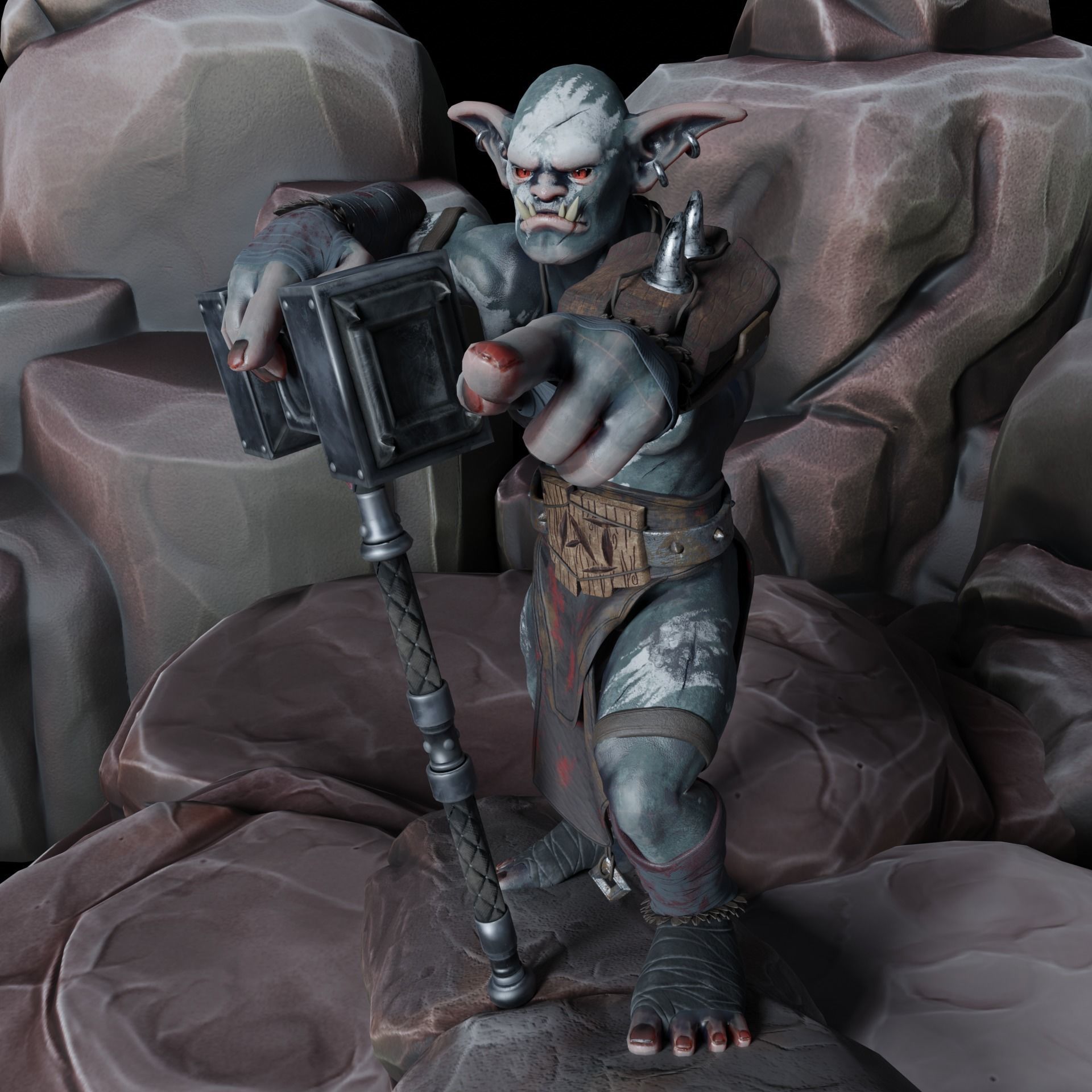 Uruk-Hai Low-poly 3D model_14