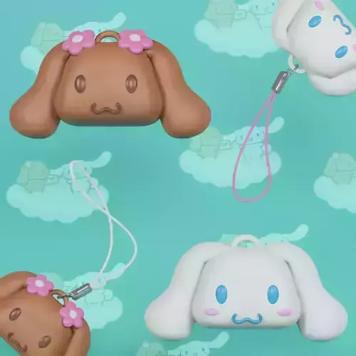MOCHA X CINNAMOROLL CHARM KEYCHAIN
