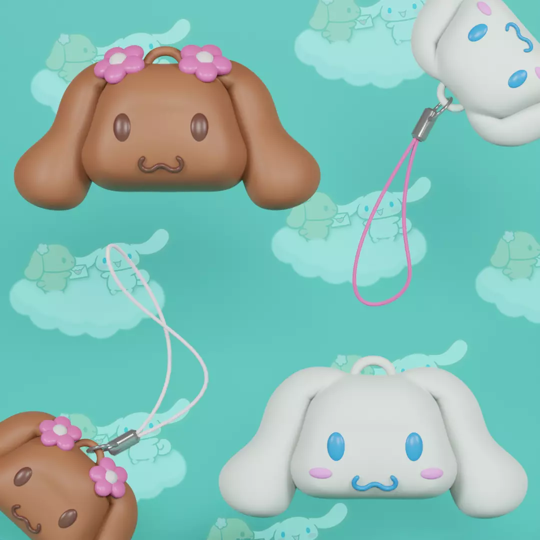 MOCHA X CINNAMOROLL CHARM KEYCHAIN 3D print model