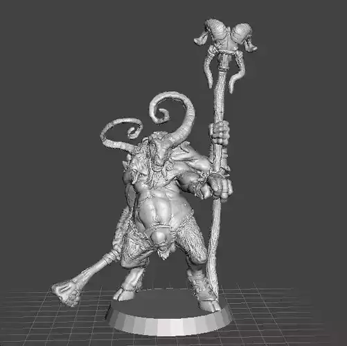 CHAOTIC BEASTMAN MINIATURE FIGURE FOR FANTASY GAMES RPG 3D print model