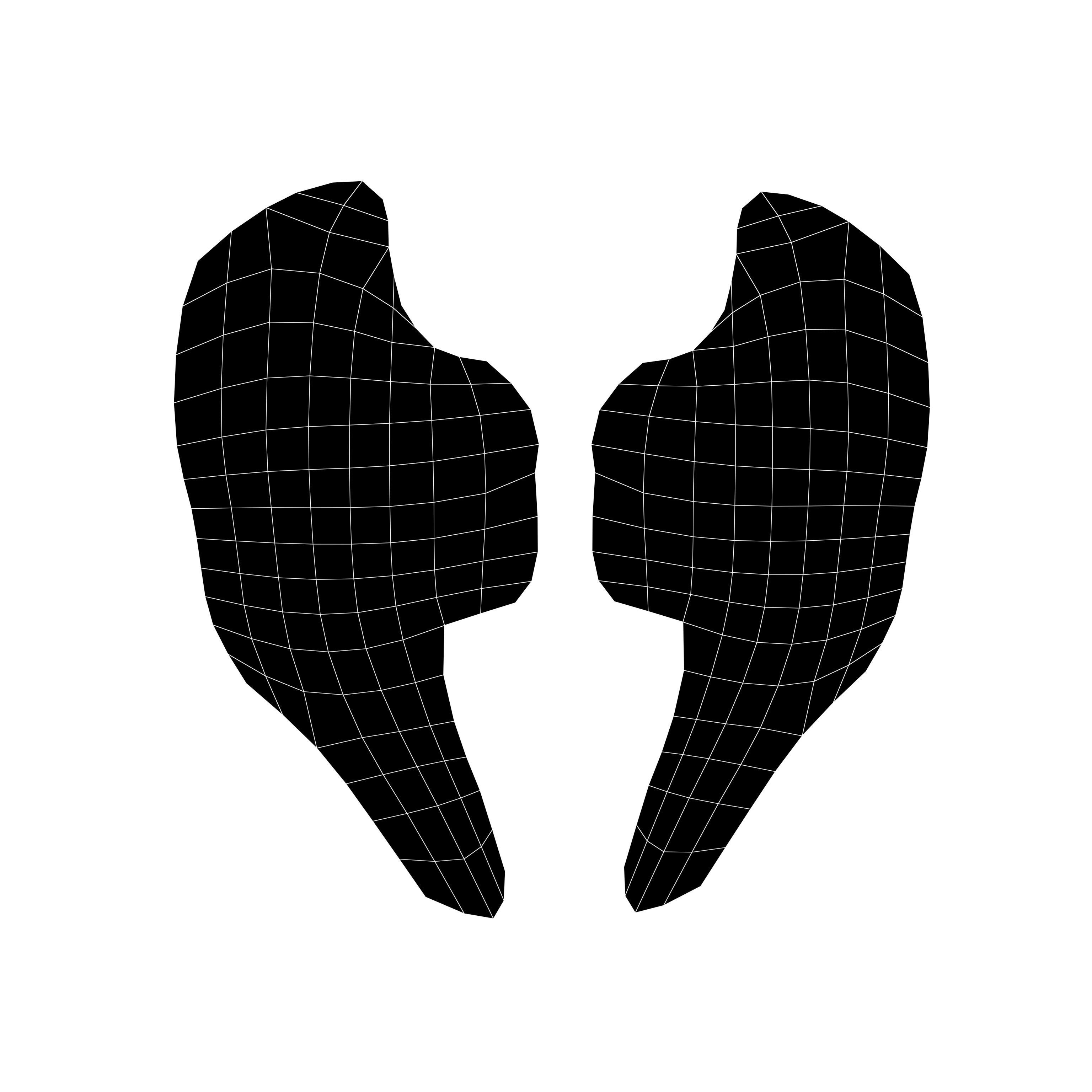 Low Poly Wings v5 004 Low-poly 3D model_6