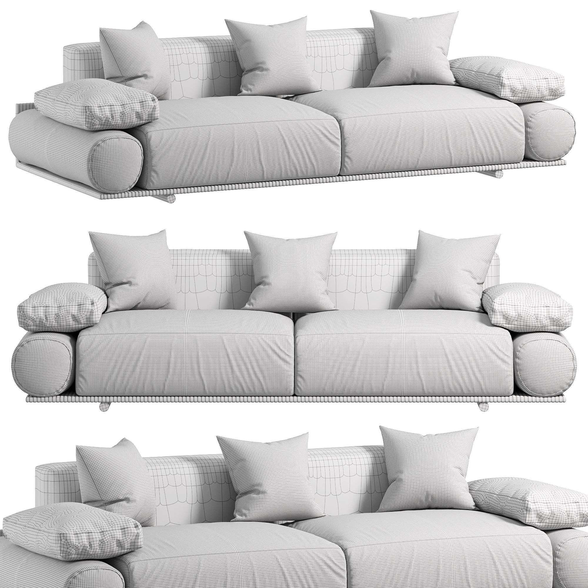 Donovan Roll Sofa By Visionnaire 3D model_3