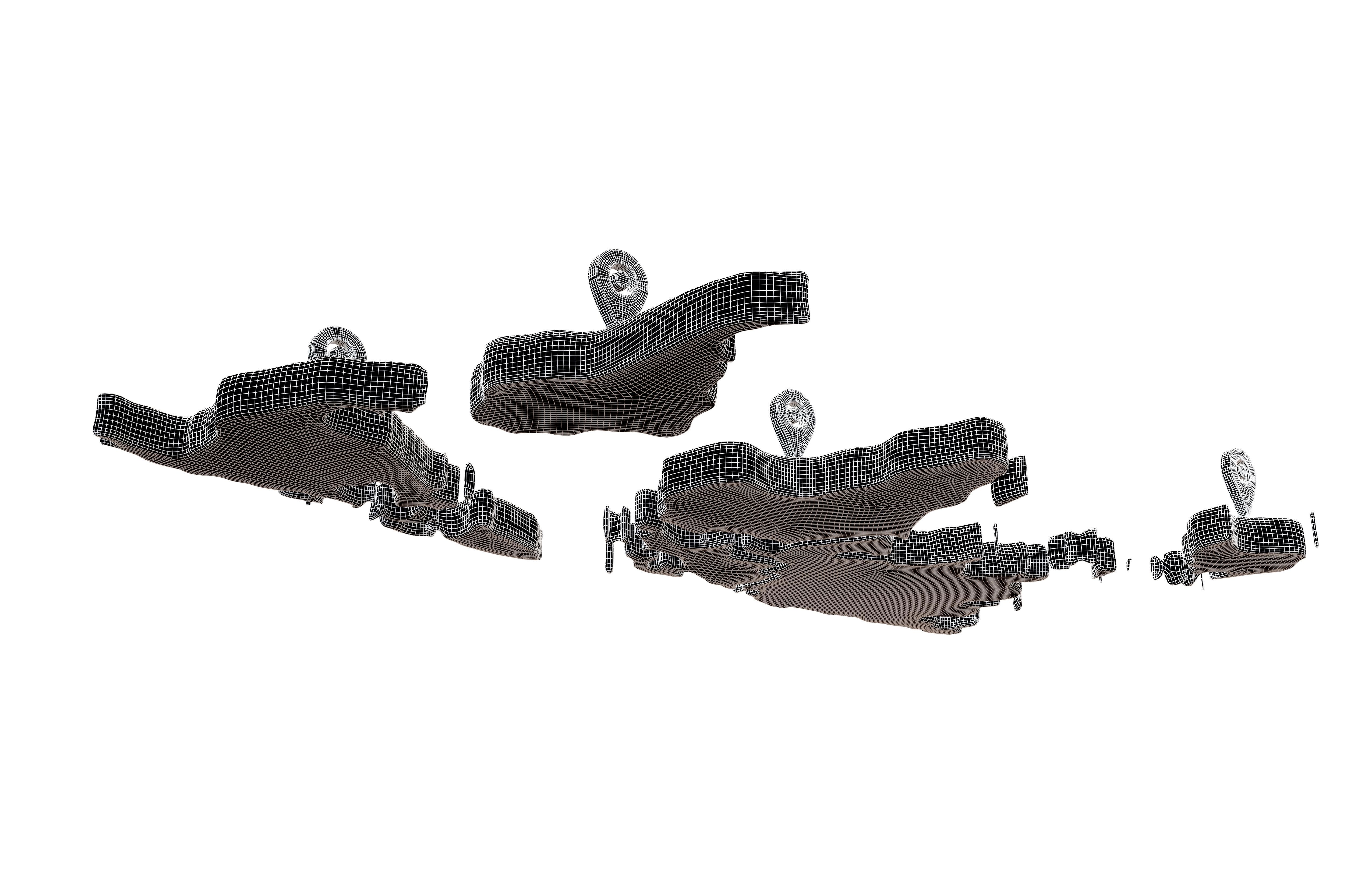 Earth Map with Map Tag v1 001 Low-poly 3D model_7