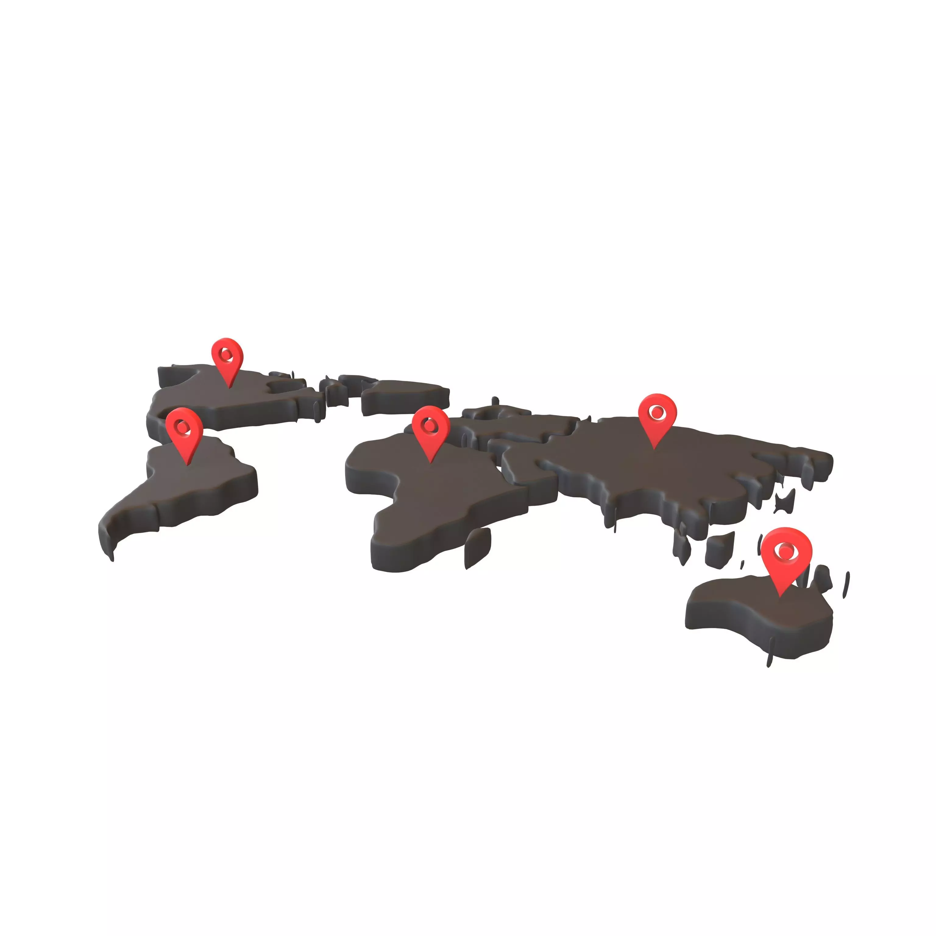 Earth Map with Map Tag v1 001 Low-poly 3D model_0