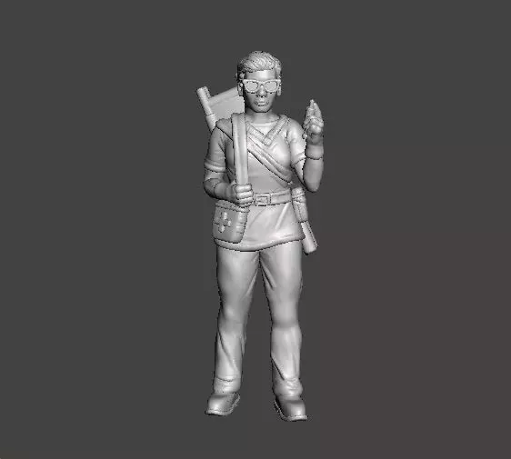 NURSE CIVILIAN CHARACTER MINIATURE MODEL FOR GAMES RPG DOCTOR 3D print model_0
