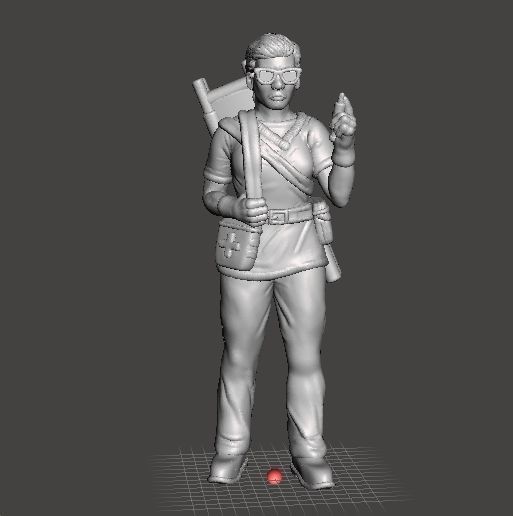 NURSE CIVILIAN CHARACTER MINIATURE MODEL FOR GAMES RPG DOCTOR 3D print model_5