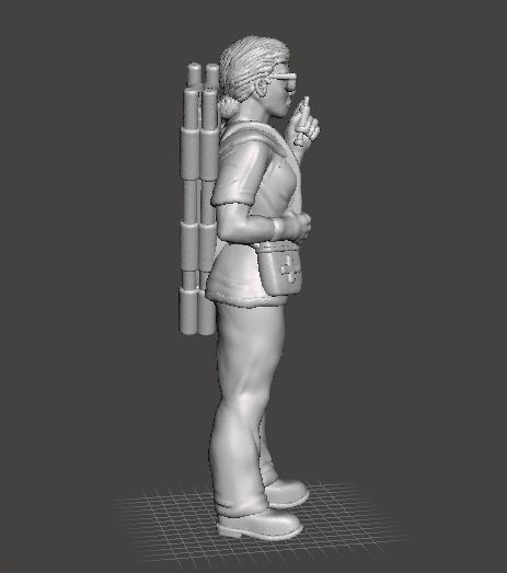NURSE CIVILIAN CHARACTER MINIATURE MODEL FOR GAMES RPG DOCTOR 3D print model_2