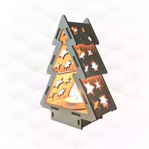 Christmas holder for candle unique design laser cutting 3D print model