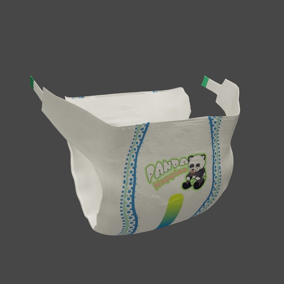 Animated Diaper Low-poly 3D model_5