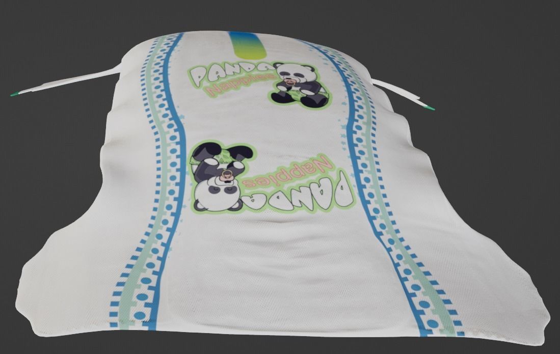 Animated Diaper Low-poly 3D model_17