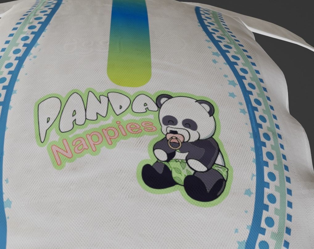 Animated Diaper Low-poly 3D model_3