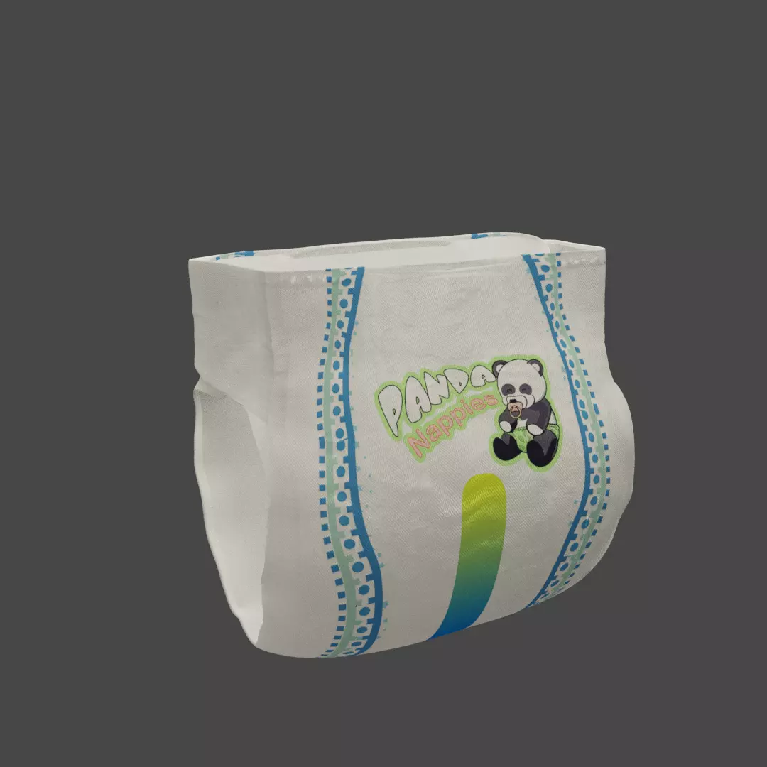 Animated Diaper Low-poly 3D model_0