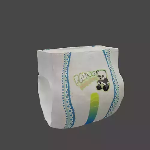 Animated Diaper Low-poly 3D model