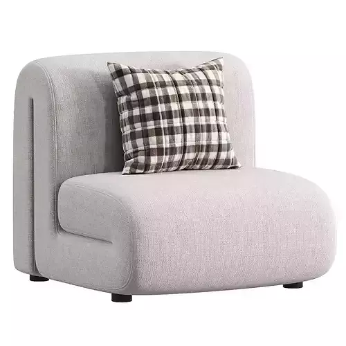 Vesta Alta Lounge Chair in White 3D model