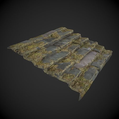 Ruined Stairs Low-poly 3D model