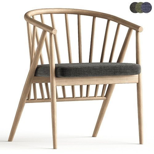 Jenny by Morelato Easy Chair in Hand Turned Ashwood 3D model