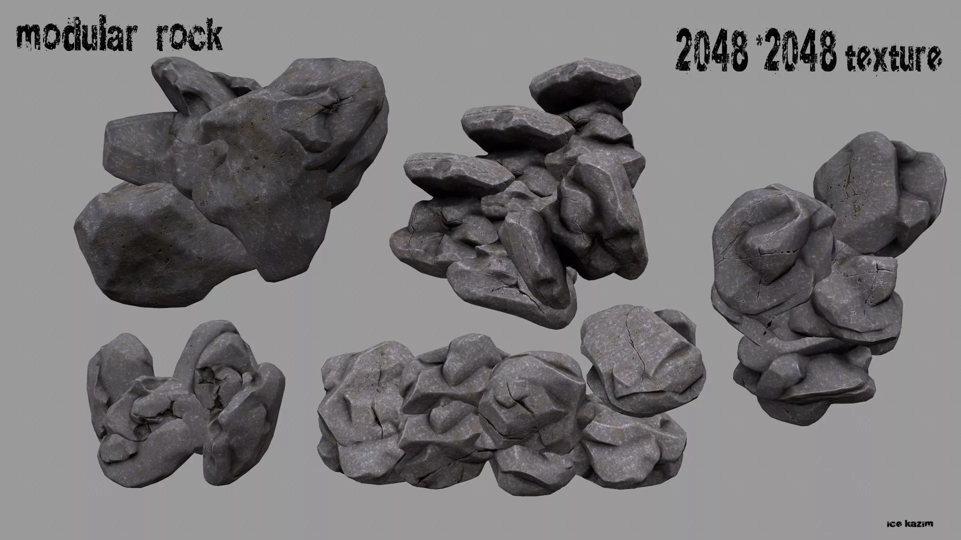 Rocks modular rock Low-poly 3D model