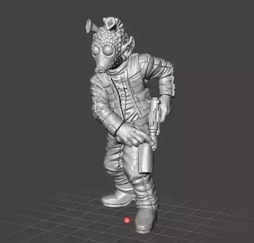 RODIAN BOUNTY HUNTER MINIATURE FIGURE FOR SCIFI GAMES DND RPG