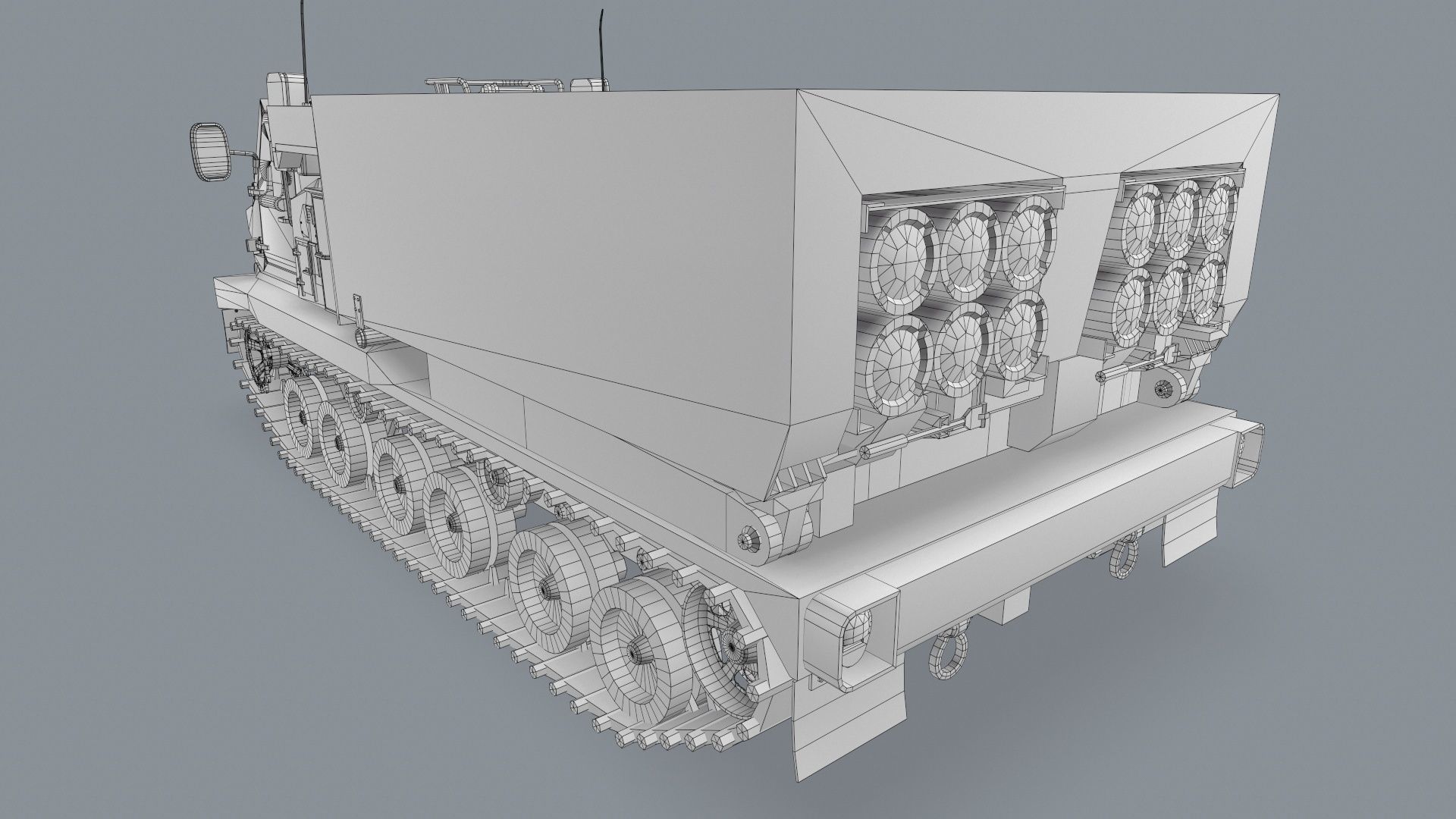Multiple Launch Rocket System M270 Low-poly 3D model_19