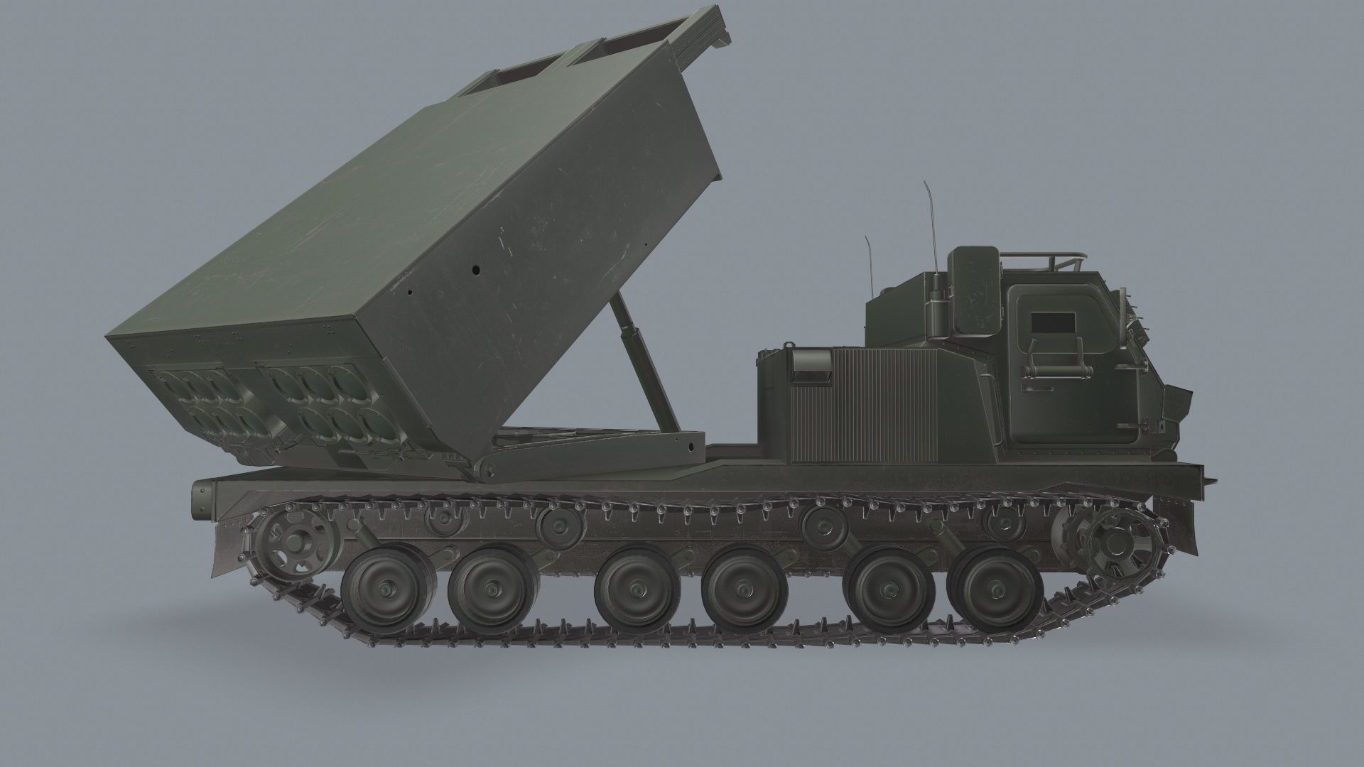 Multiple Launch Rocket System M270 Low-poly 3D model_6