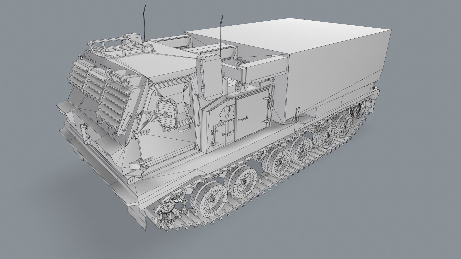 Multiple Launch Rocket System M270 Low-poly 3D model_16