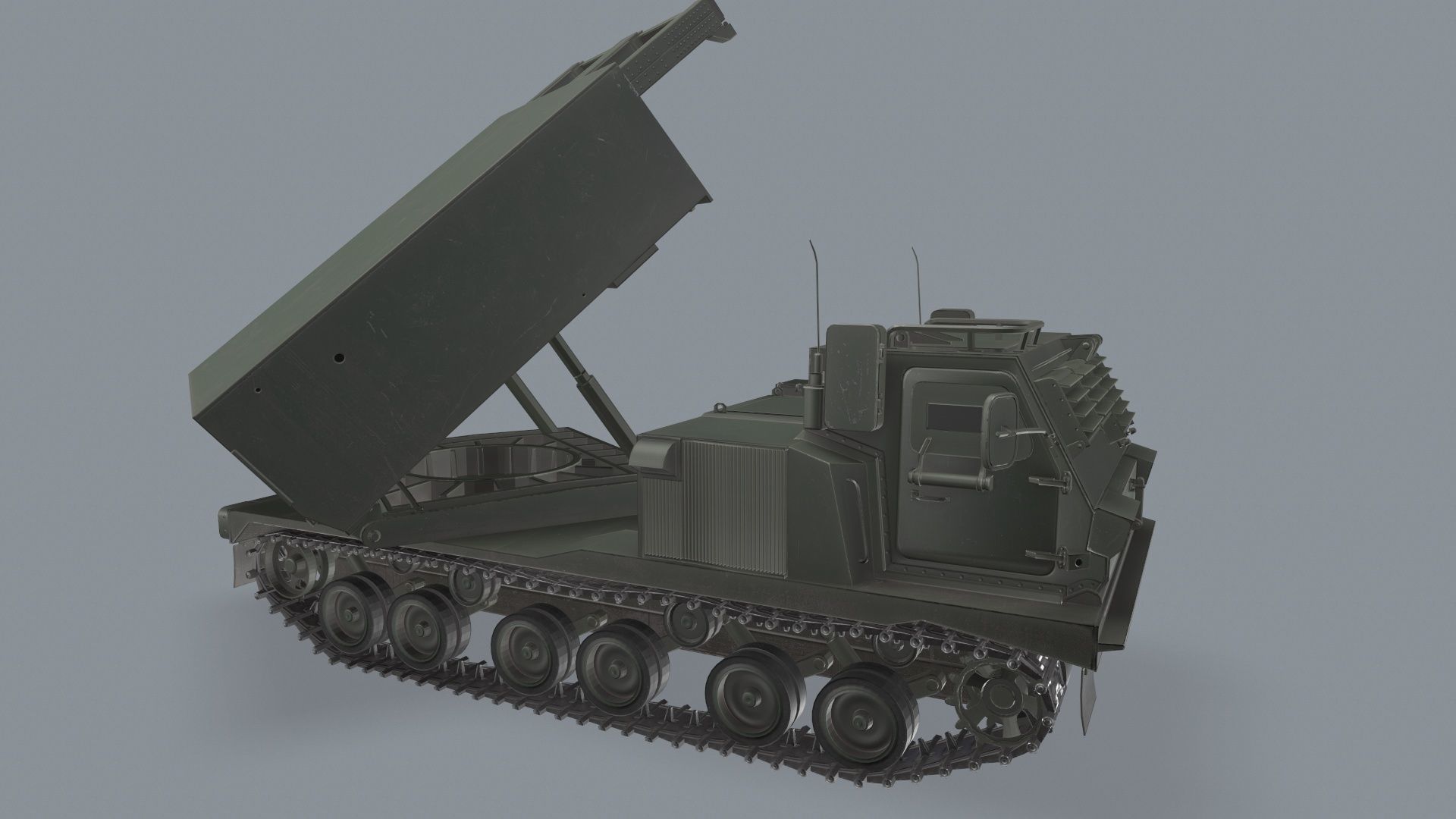 Multiple Launch Rocket System M270 Low-poly 3D model_3