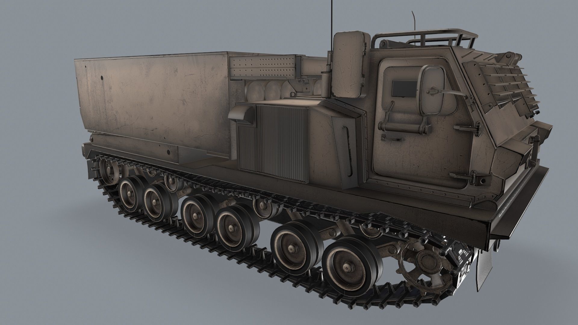 Multiple Launch Rocket System M270 Low-poly 3D model_11