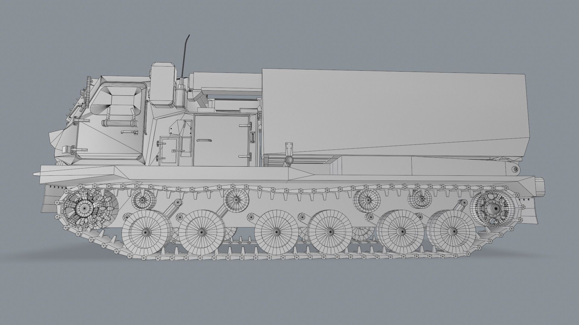 Multiple Launch Rocket System M270 Low-poly 3D model_18