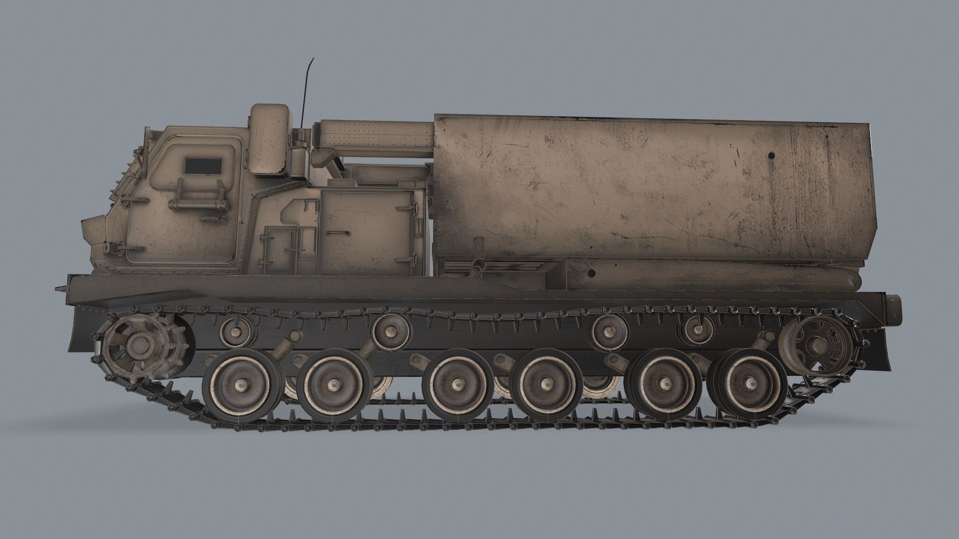 Multiple Launch Rocket System M270 Low-poly 3D model_12