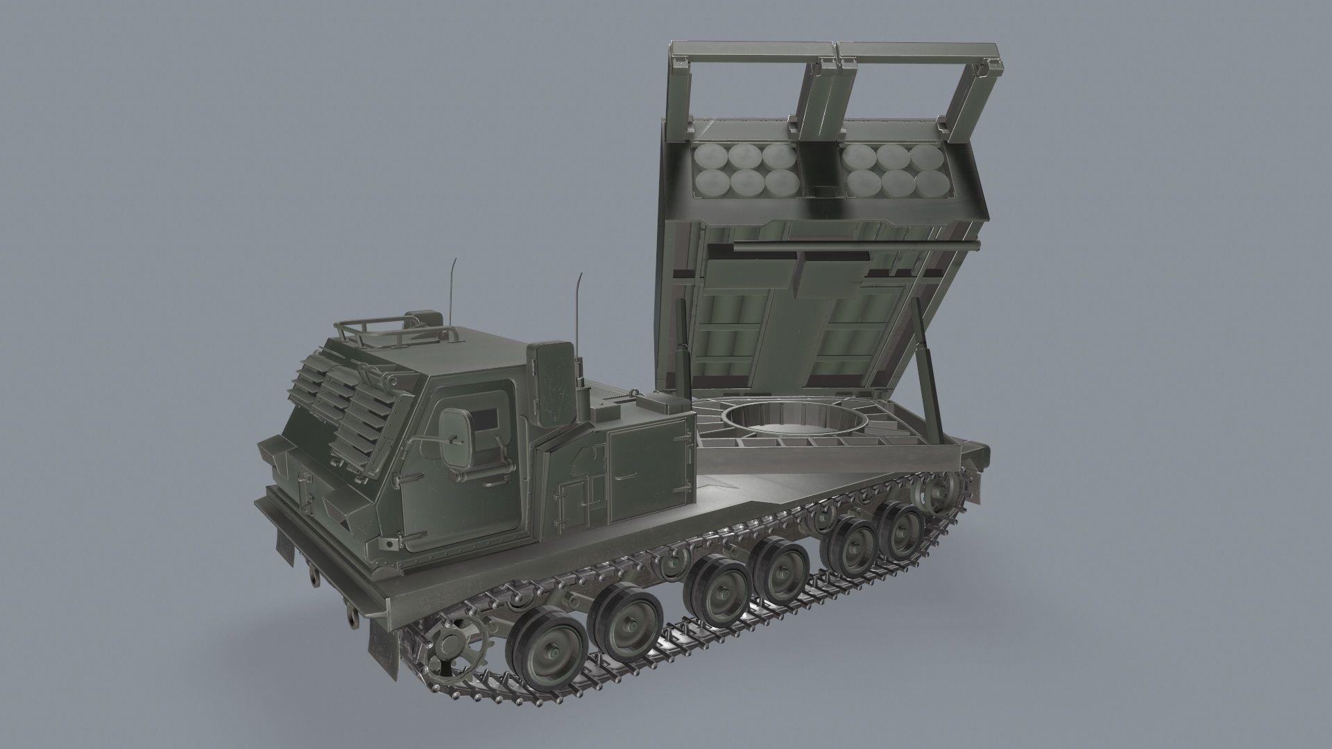 Multiple Launch Rocket System M270 Low-poly 3D model_2