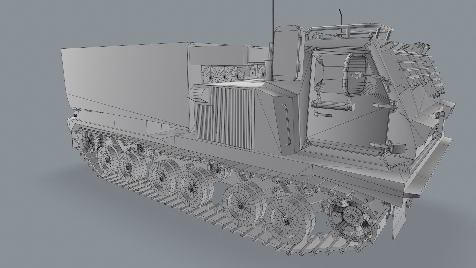 Multiple Launch Rocket System M270 Low-poly 3D model_17