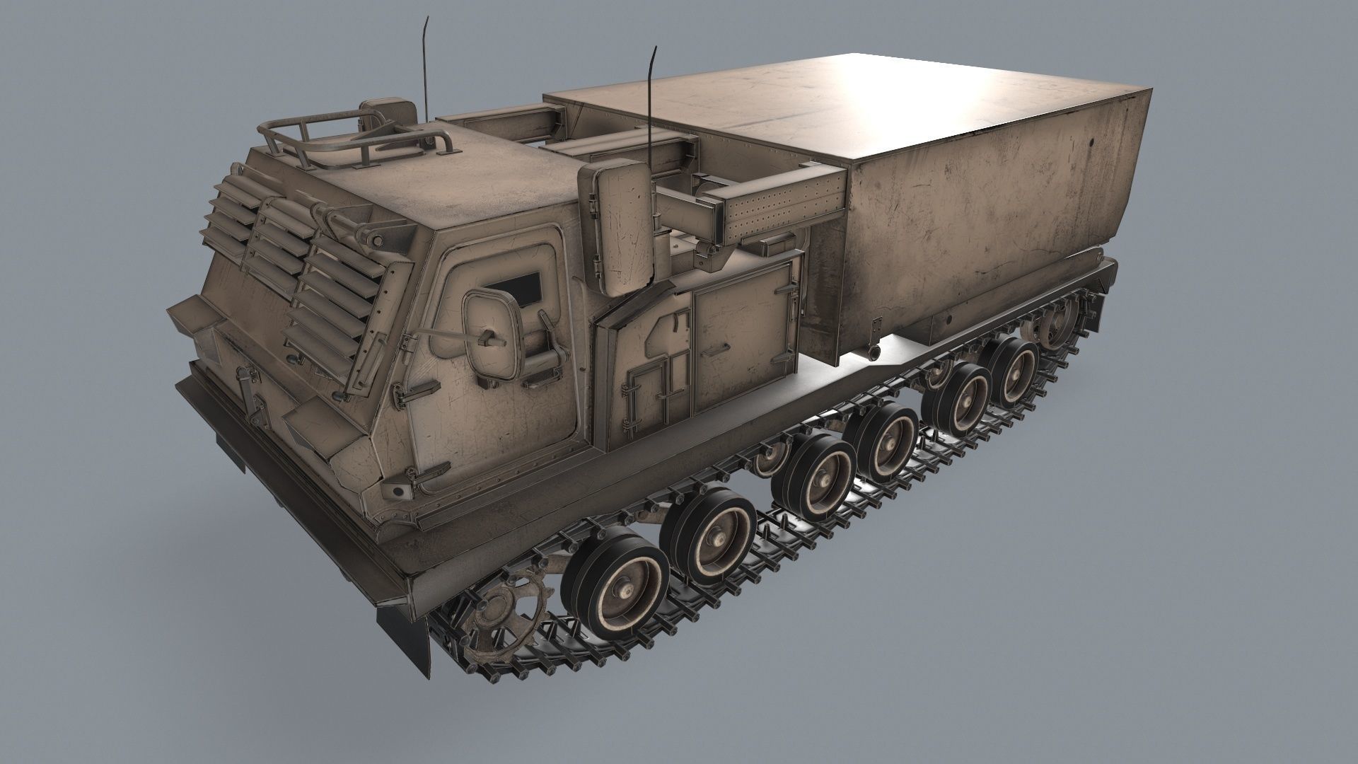 Multiple Launch Rocket System M270 Low-poly 3D model_10