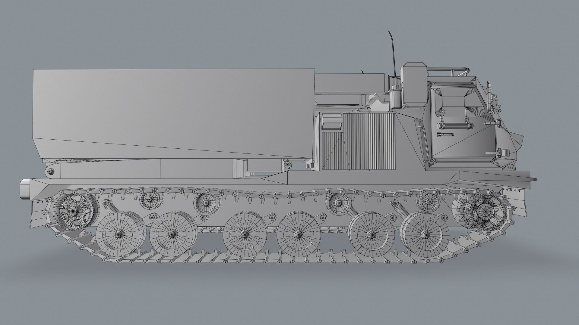 Multiple Launch Rocket System M270 Low-poly 3D model_20