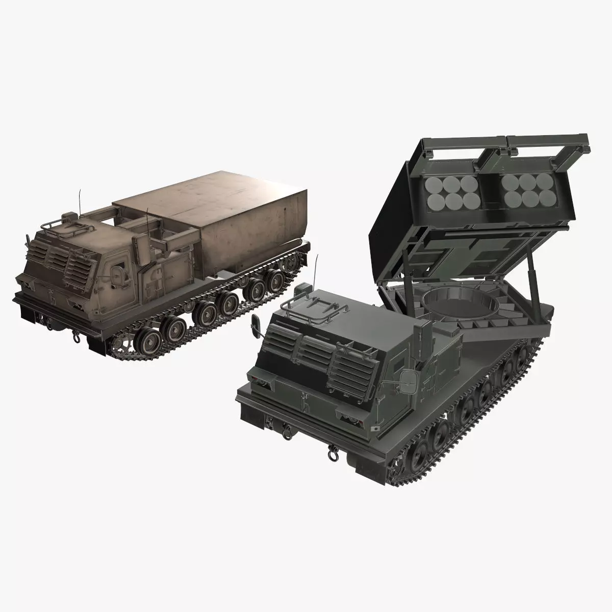 Multiple Launch Rocket System M270 Low-poly 3D model_0