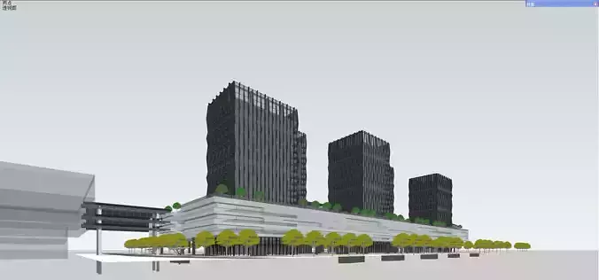 SU model of commercial office building in Qinhuai
