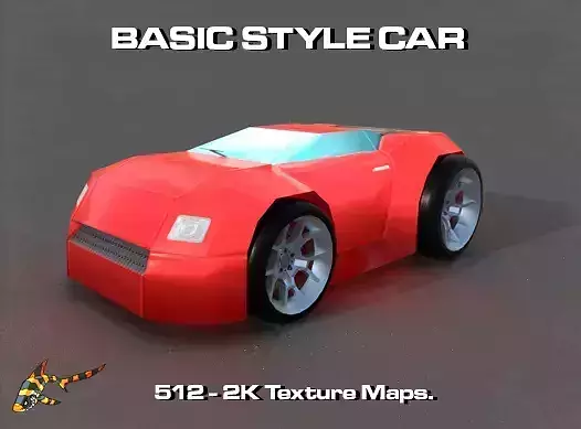 BASIC STYLE CAR Low-poly 3D model BASIC STYLE CAR Low-poly 3D model