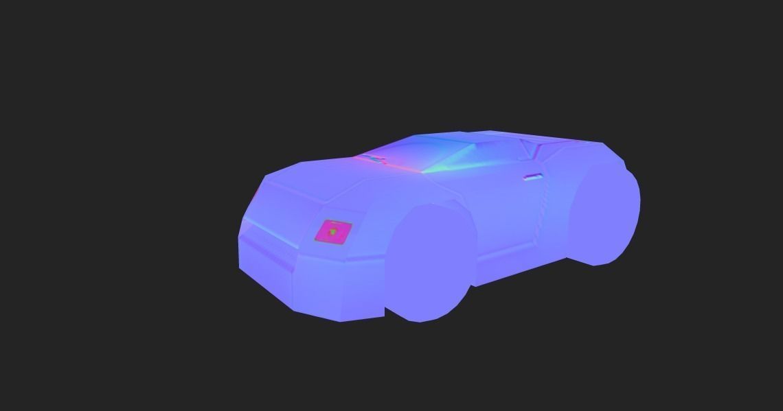 BASIC STYLE CAR Low-poly 3D model_3