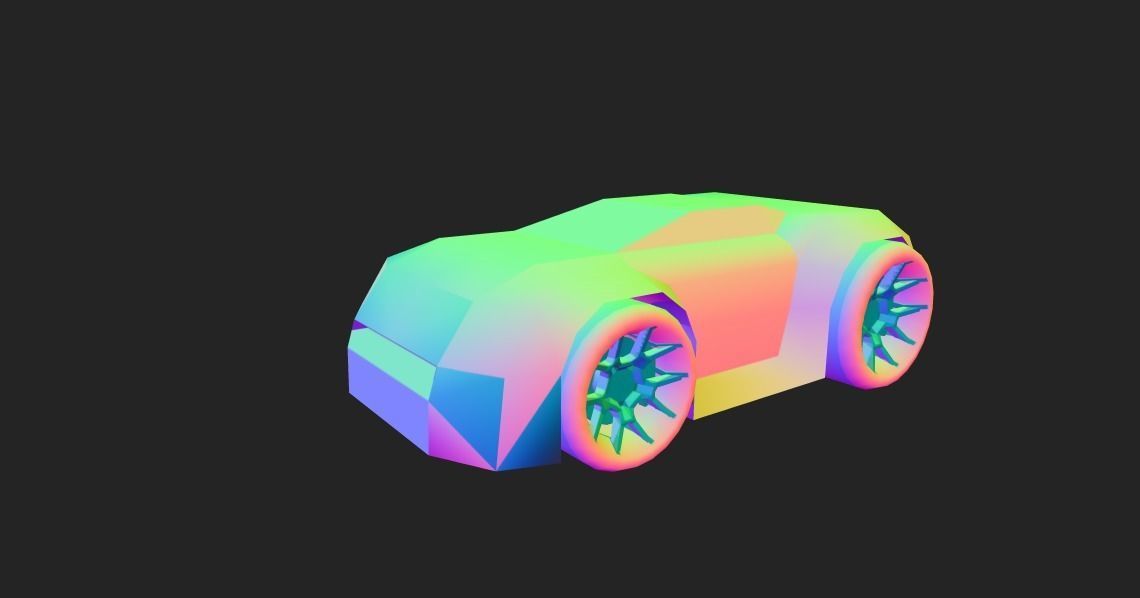 BASIC STYLE CAR Low-poly 3D model_6
