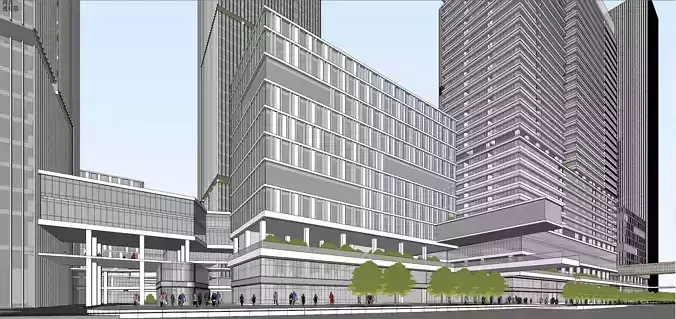 SU model of Liuxiandong headquarters commercial office building