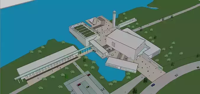 SU model of cultural and sports center office building