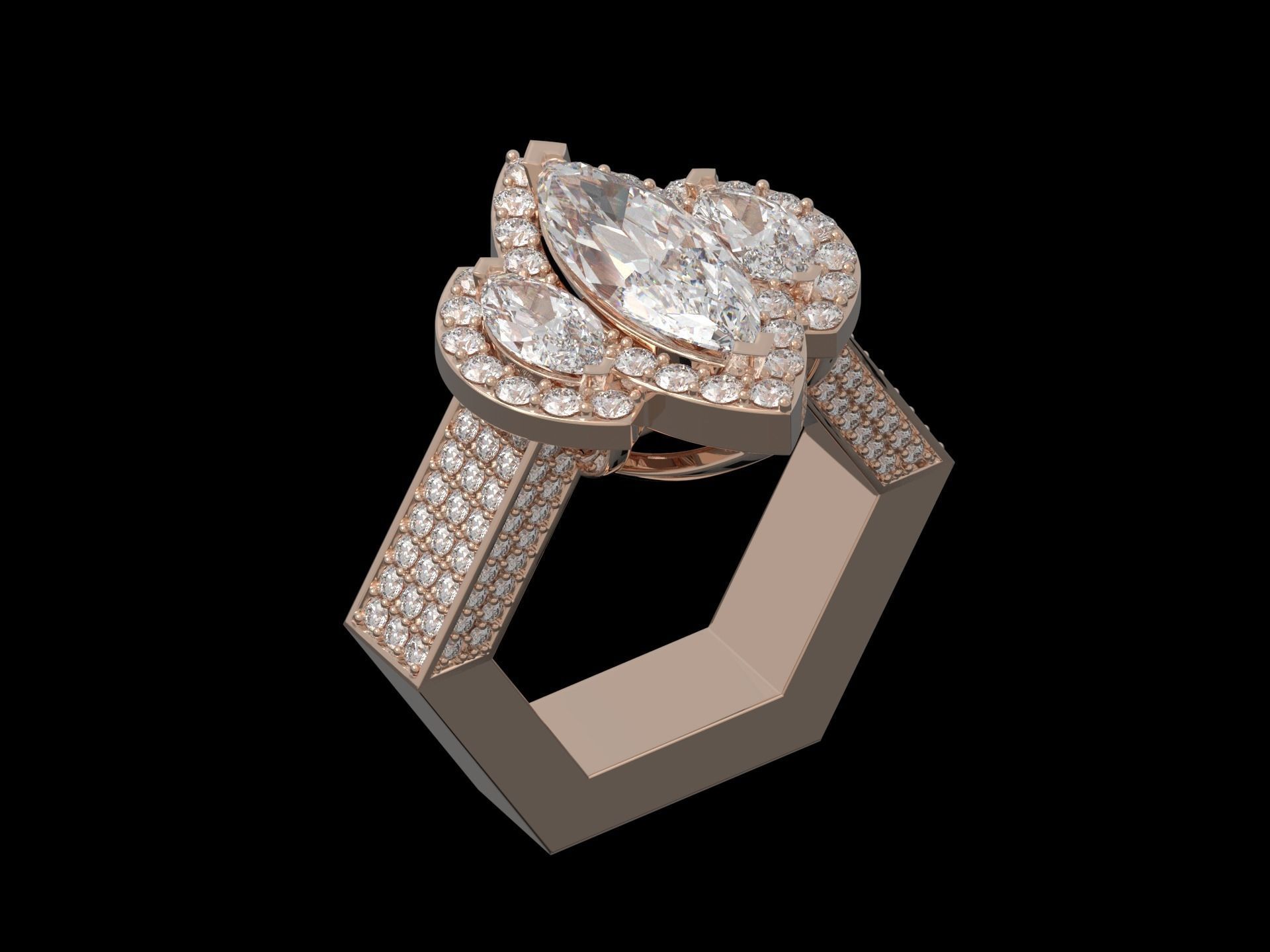  Marquise ring 3D print model_13