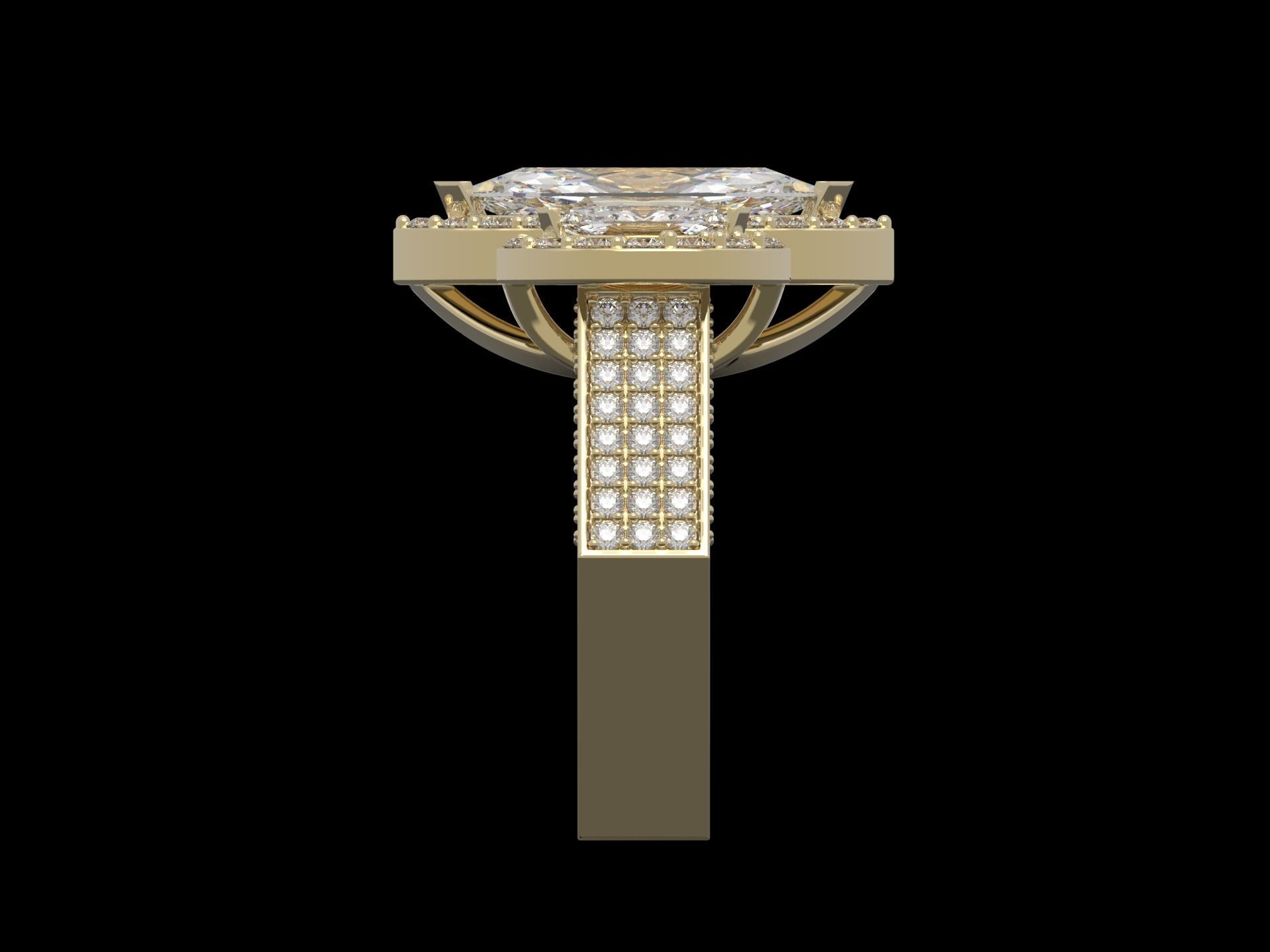  Marquise ring 3D print model_3