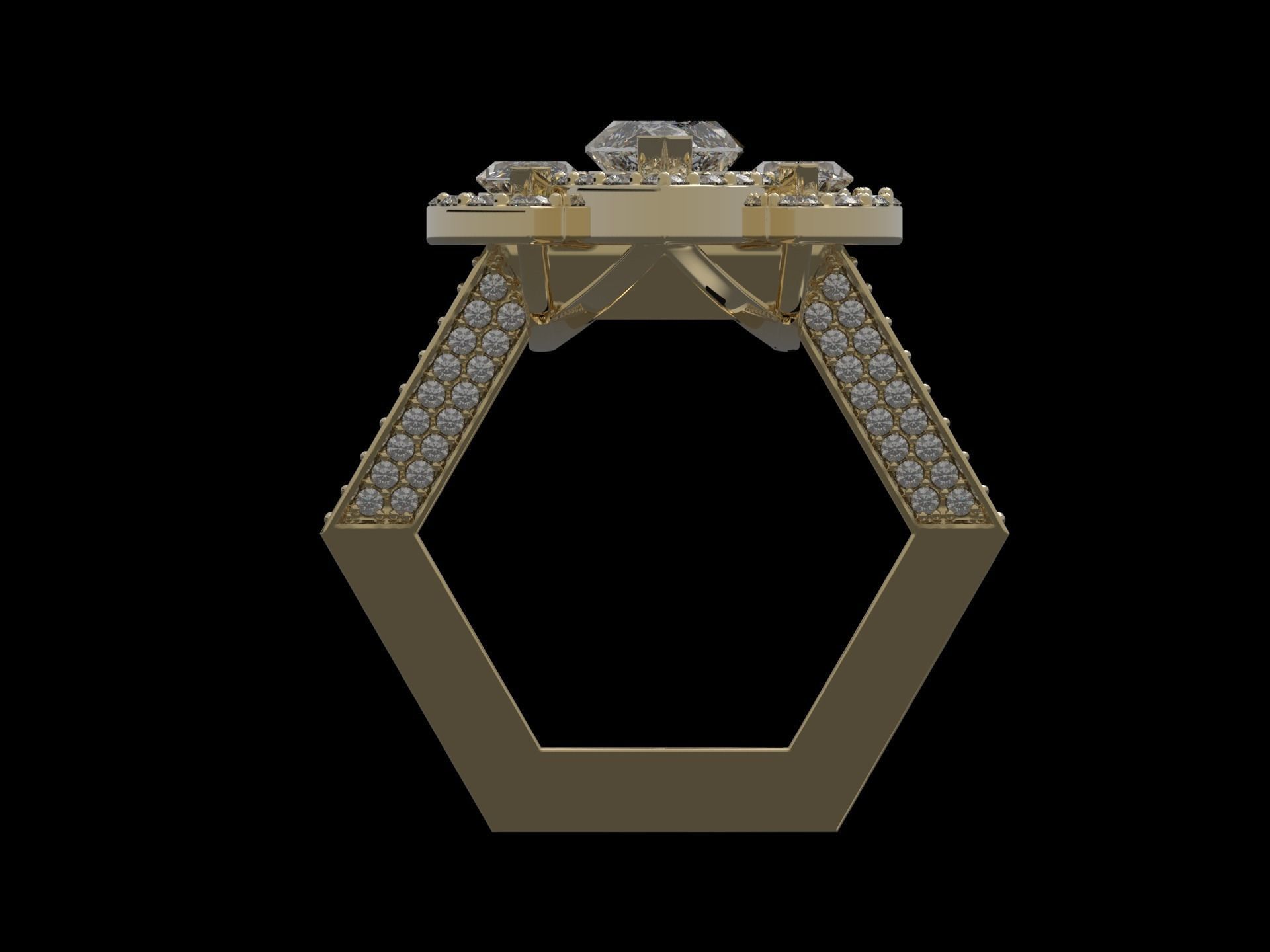  Marquise ring 3D print model_2