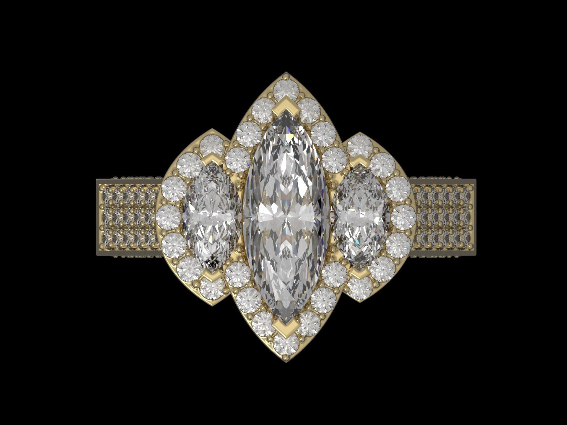  Marquise ring 3D print model_1