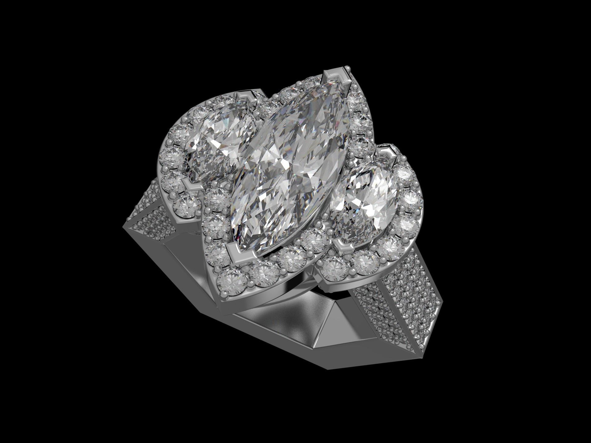  Marquise ring 3D print model_14