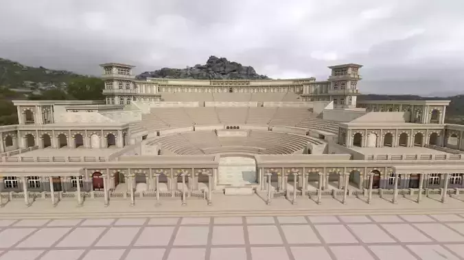 Khor Fakkan Amphitheatre Low-poly 3D model